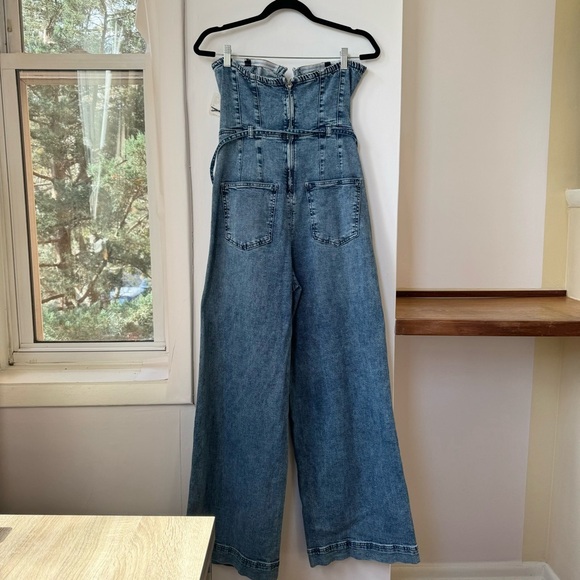 NWT Free People We The Free CRVY Femme Fatale One Piece Jumpsuit Denim Jean 10 - Picture 8 of 15